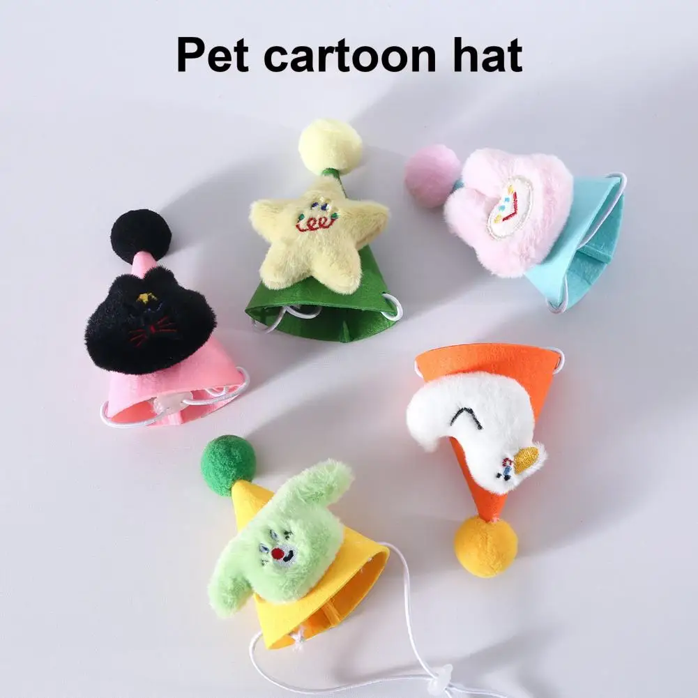 Pet Hat Adjustable Elastic Band Stylish Pet Felt Hat Set with Adjustable Elastic Band Cartoon Shape for Cats for Pet for Photos