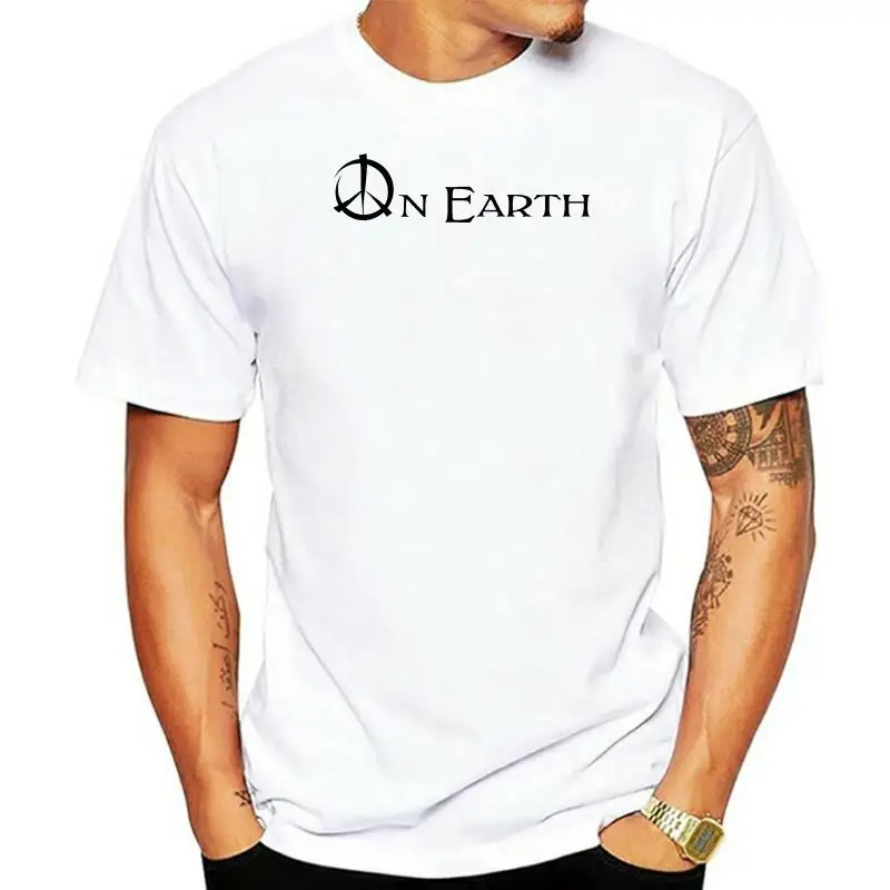 Peace on earth pacifist T-shirt screen printed Humanist t shirt men t shirt