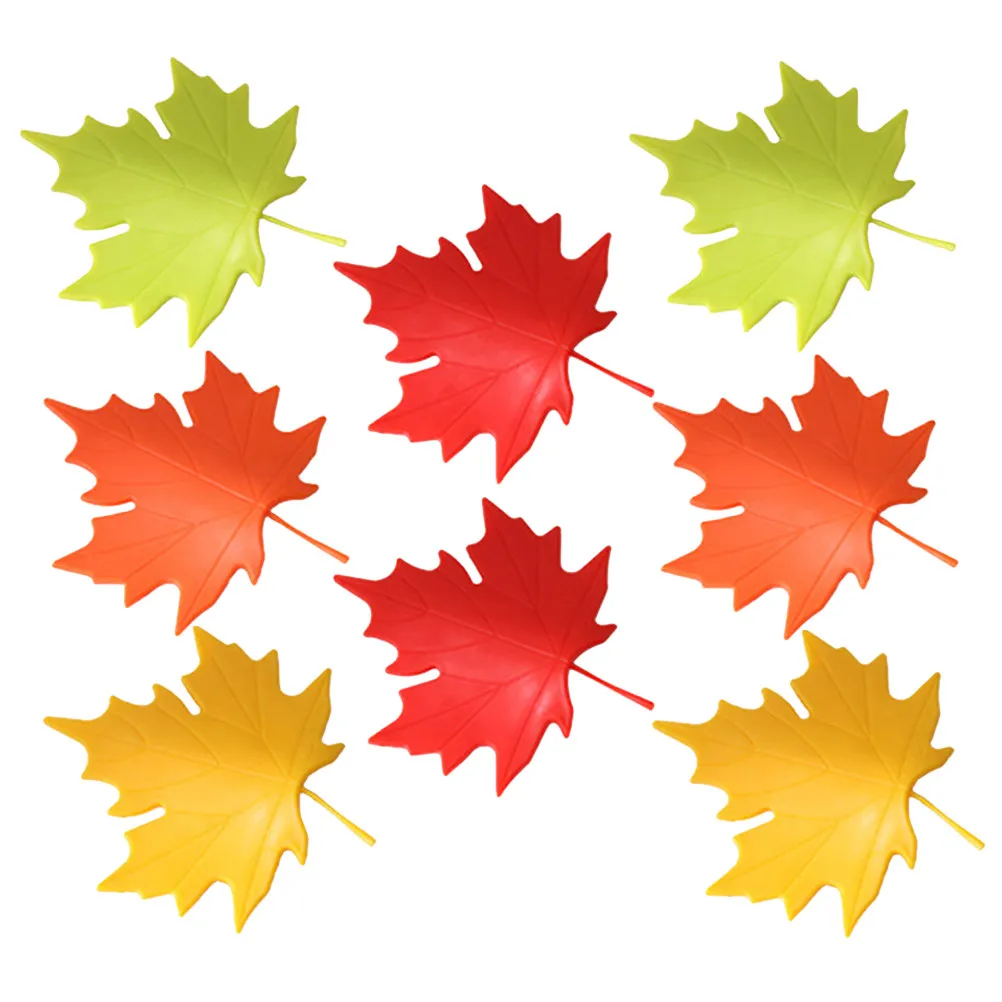 8pcs-leaf-door-stopper-anti-collision-soft-door-wedge-safety-finger-pinch-protector-decorative-maple-leaf-design-home