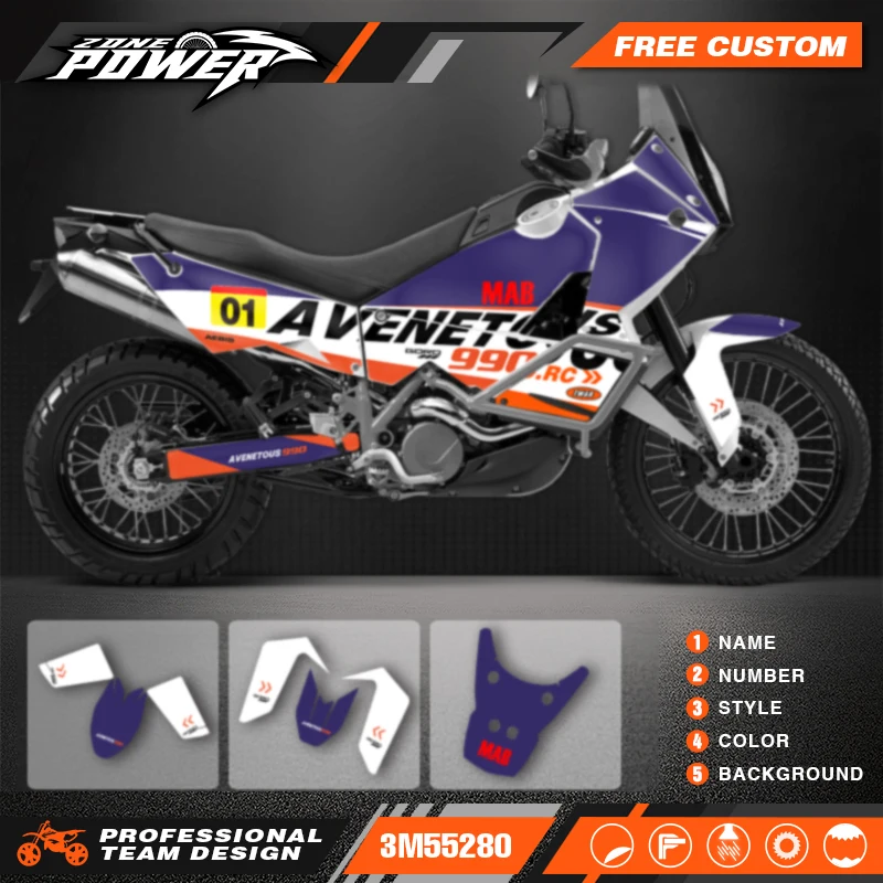 Powerzone Graphics Motorcycle Vinyl Decal Sticker Deco Kits for ADV990 ADVENTURE ADV-R ADV-S 2003- 2015 2016 Customized 12