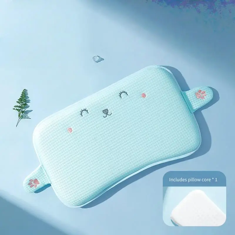 Детская подушка для детей от 0 до 3 лет, летняя впитывающая пот дышащая детская подушка, защитная подушка для сна с полым вырезом и позвоночником