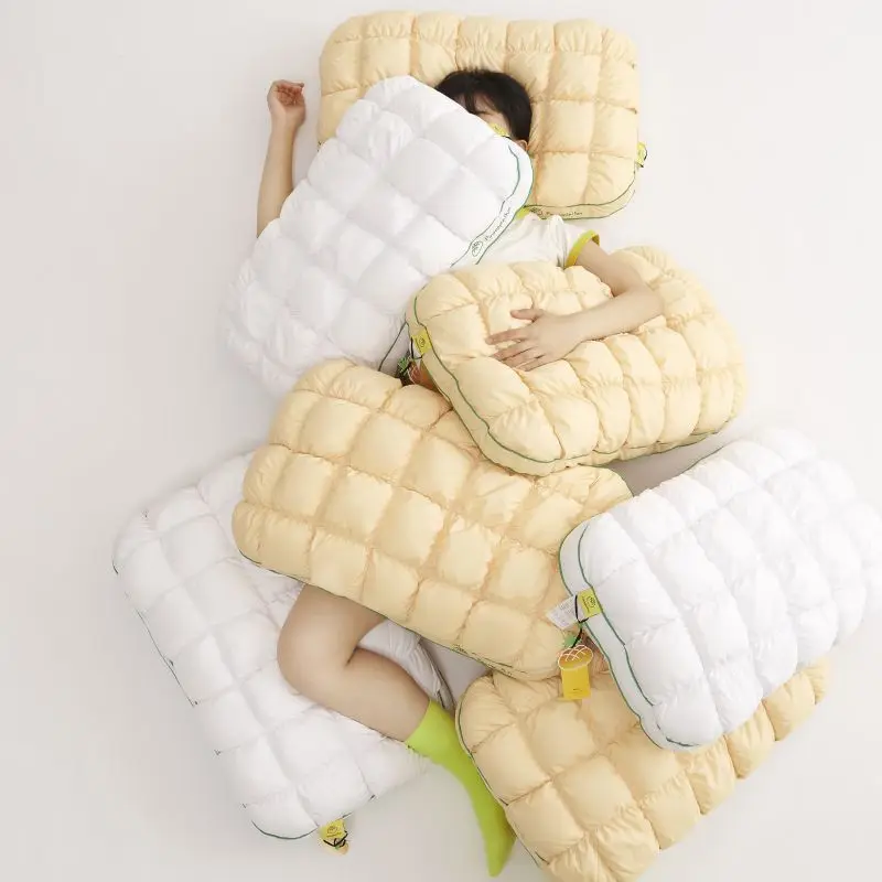 Super Soft 3D Pineapple Bun Pillow 50x66cm Neck Protection Sleep Aid Home Use Zero Pressure Comfortable Pillow Core