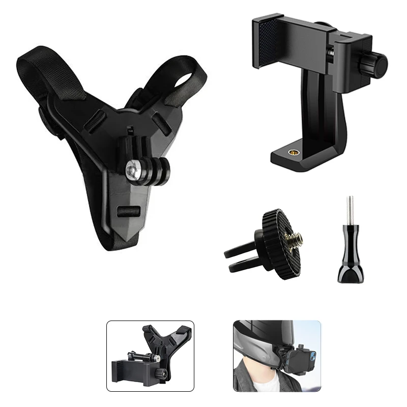 For iPhone Motorcycle Helmet Chin Mount Mobile Phone Mount Kit Cycling Accessories For Xiaomi iPhone Huawei Samsung Realme