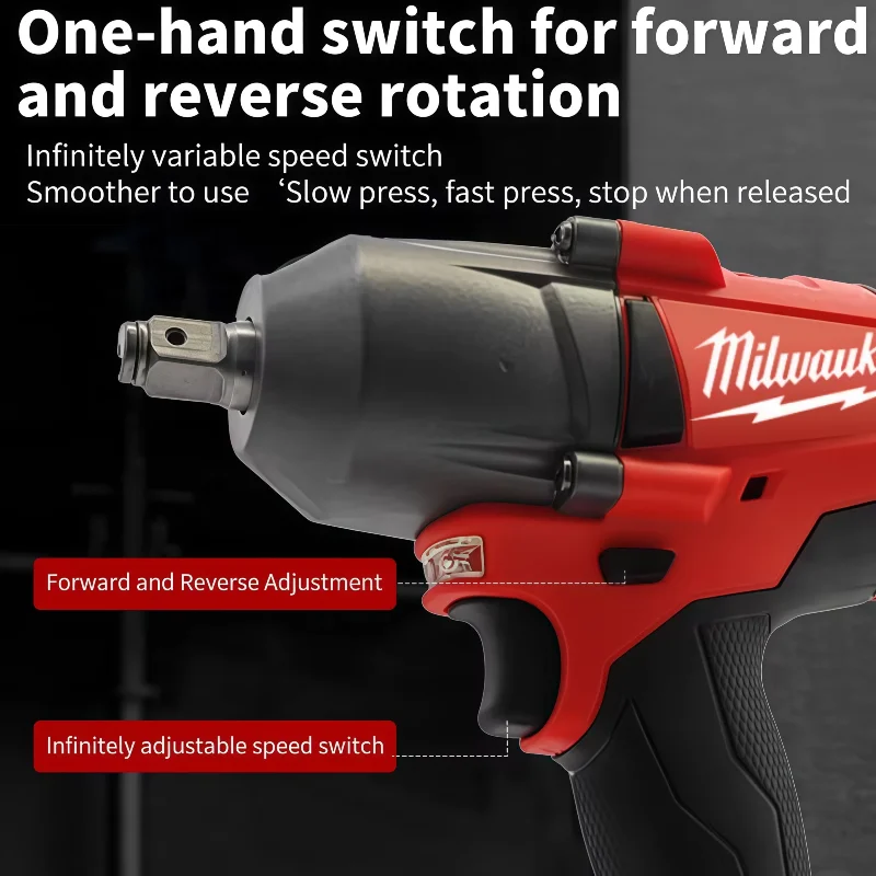 ميلووكي 1300NM 18 فولت بطارية مفتاح كهربائي لاسلكي عزم دوران كبير فرش تأثير وجع سيارة شاحنة إصلاح أدوات كهربائية #4