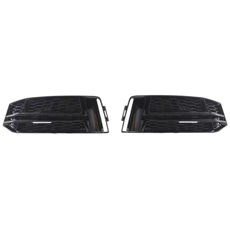 

WF-1 Pair Front Fog Light Cover Bumper Grille For A4 B9 S-LINE 16-18 Car Grill 8W0807681F 8W0807682F Replacement