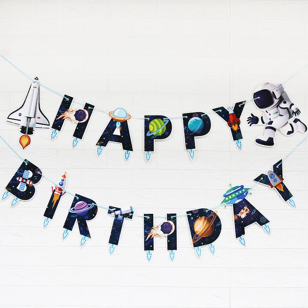 Planet Astronaut PlasticTablecloth Space Birthday Table Decoration Blue Galaxy Space Theme Tablecloth Baby Shower Decoration view 6