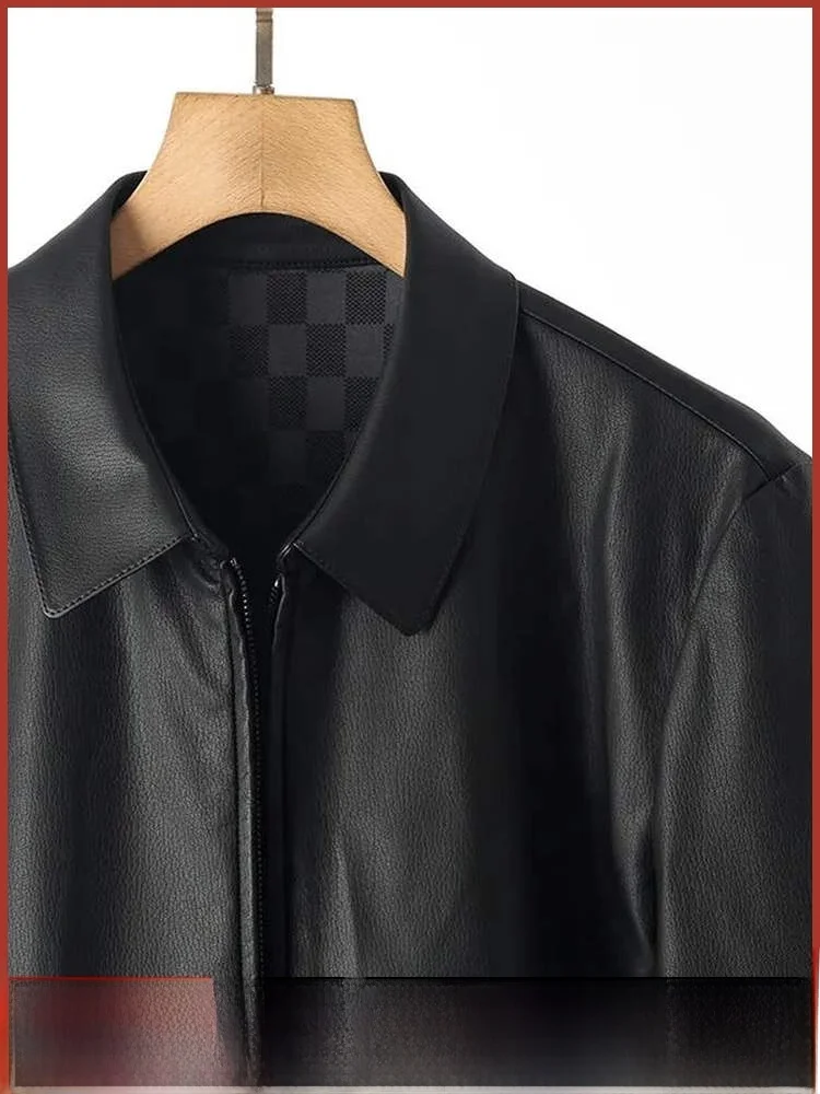 

Ультра-замшевая кожаная куртка Waed, повседневное мужское осенне-зимнее пальто из искусственной кожи с откидным воротником на молнии