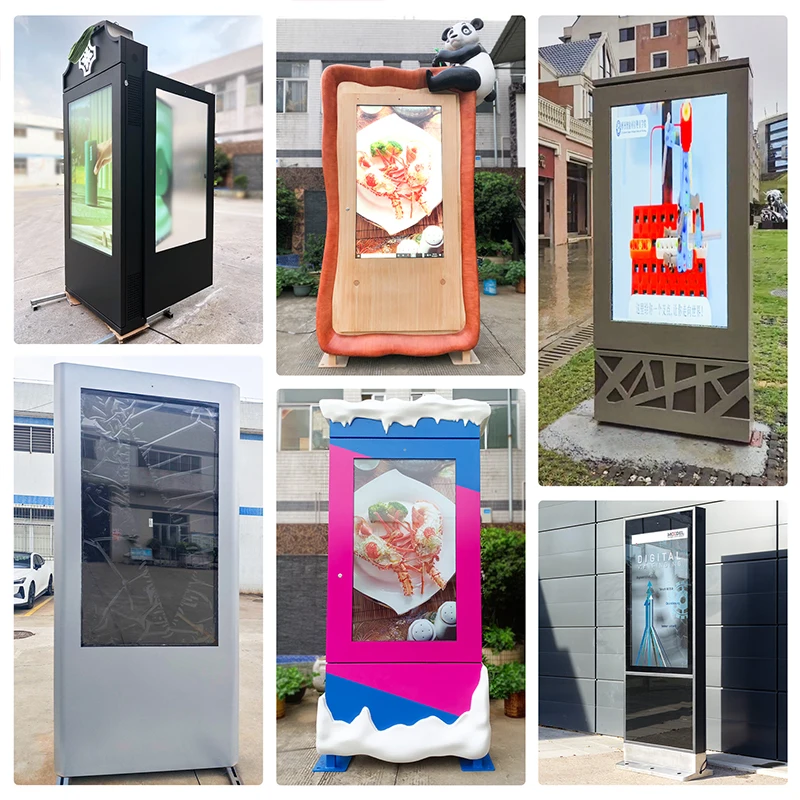 Pemutar Iklan Layar LCD Digital Signage Vertikal 43 Inci untuk Luar Ruangan