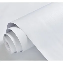 Waterproof White Wood Vinyl Wallpaper Rolls Self-Adhesive Decor Contact Paper Kitch Cabinet Desktop Furniture Decorative Sticker