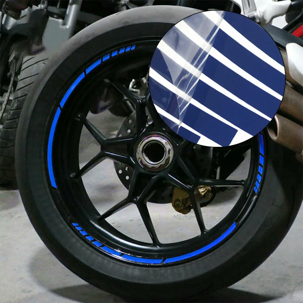 for edge Strip Wheel Rim Sticker Wheel 16/17/18“ 16pcs/set About 8mm Blue Car High Quality Brand New  for edge