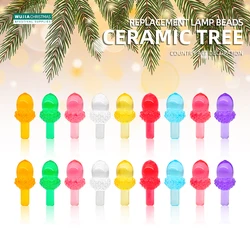 50pcs Ceramic Christmas Tree Replacement Lights Bulbs Multicolor Acorn Medium Tree Pegs for Noël Thanksgiving Decorative Crafts