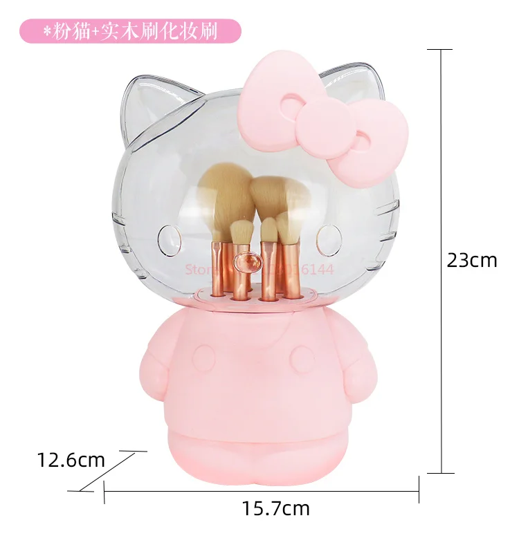 Sanrio Hello Kitty Anime Model Makeup Brush Set Brush Powdermakeup Brush Professional Makeup Cotton Kawaii Desktop Decoration Gi