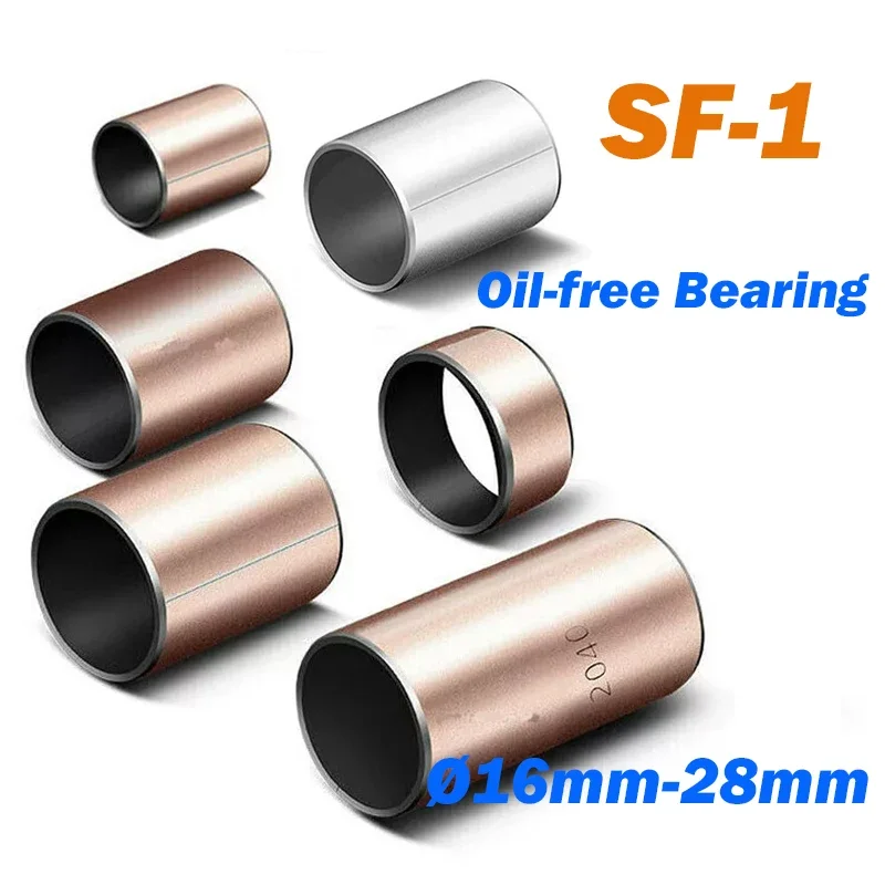 SF-1 Self Lubricating Oil-free Bearing ID Ø16mm-28mm Bushing Sleeve Steel Bear Self-lubricating Bearing Composite Bearing