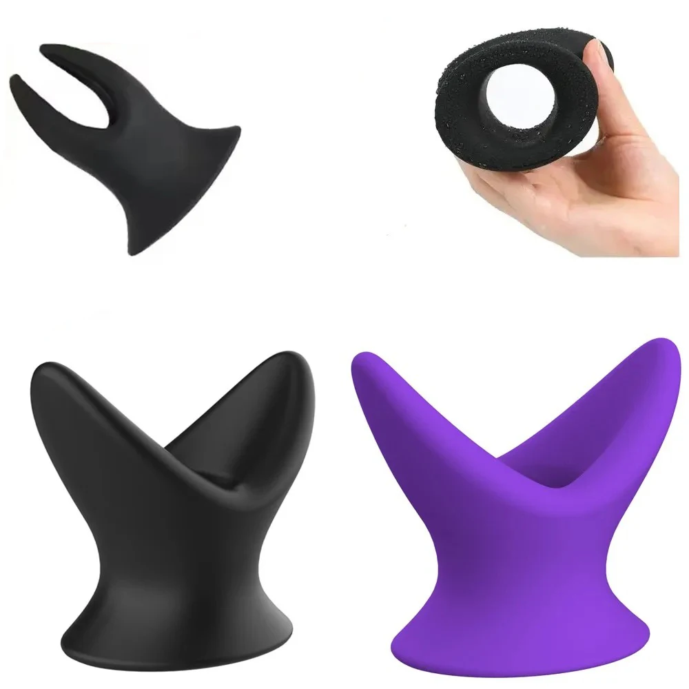 Silicone Anal Butt Plug Trainer Hollow Tunnel Anal Dilator Men Gay Vaginal Speculum Adult Sex Toys for Beginner Woman Female