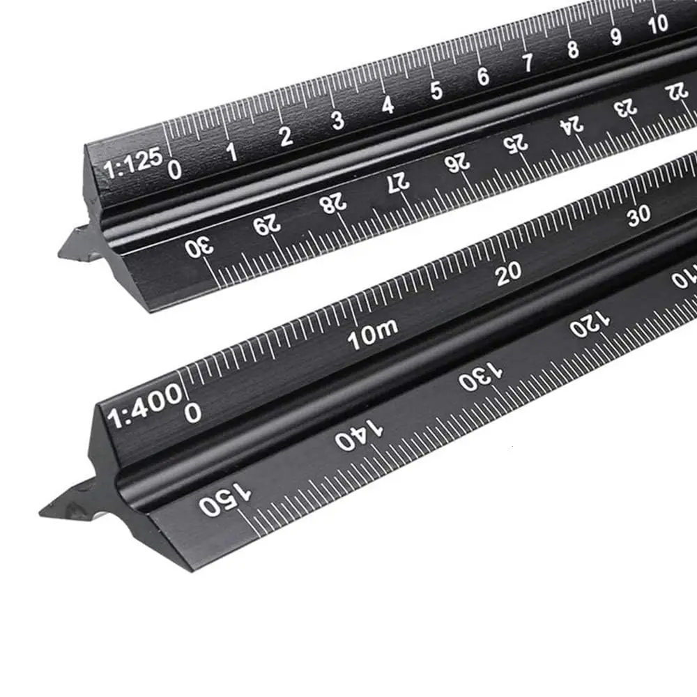 Scale Ruler, 30cm Aluminium Metal Scale Architect Engineer Technical Ruler