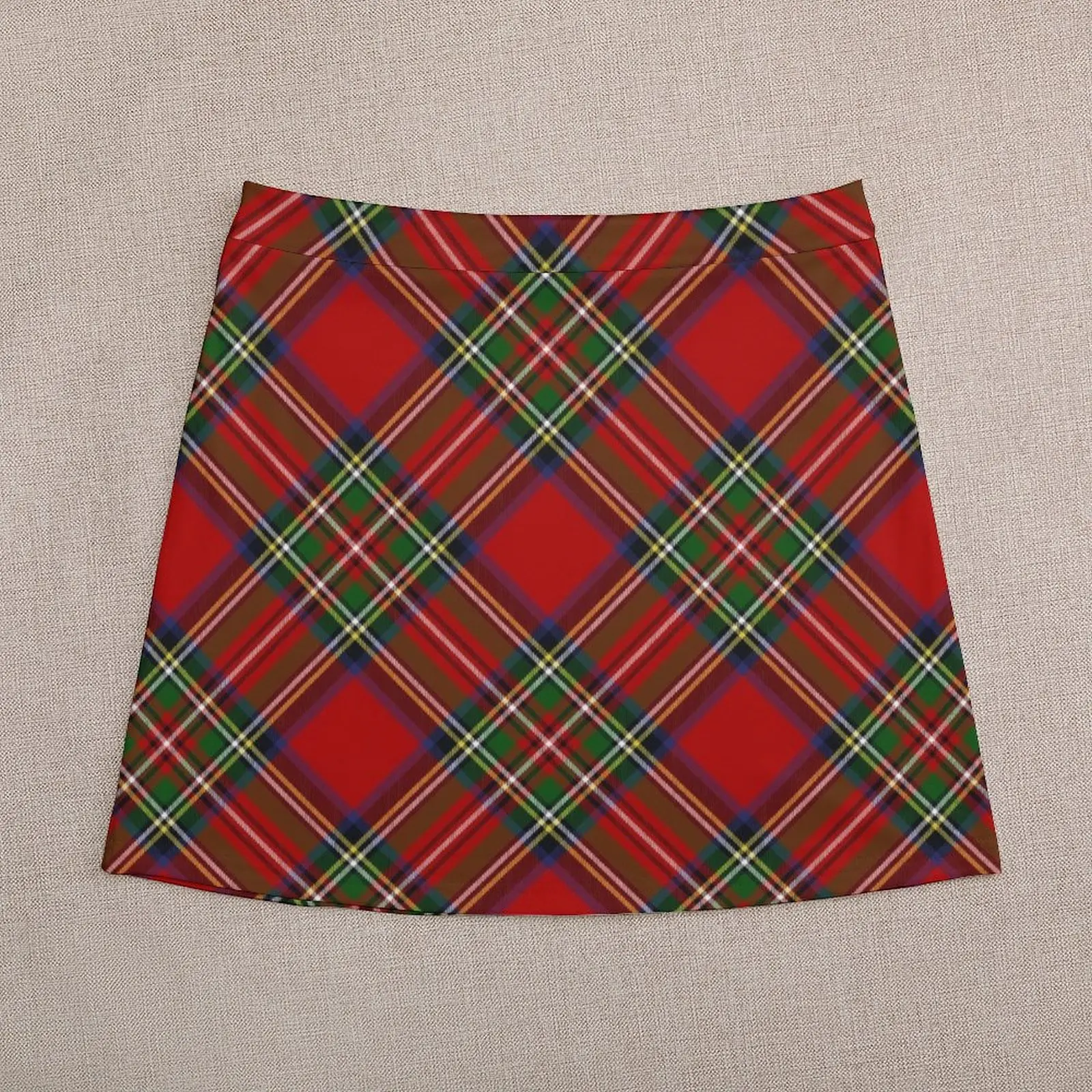 Royal Stewart Tartan Cross Plaid Mini Skirt mini denim skirt Woman skirt Dresses