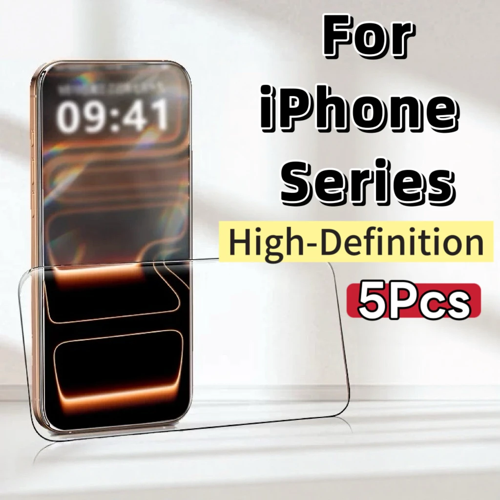 

Защитная пленка HD для всех моделей iPhone, простая установка, 5 штук в упаковке, защита от ударов и царапин