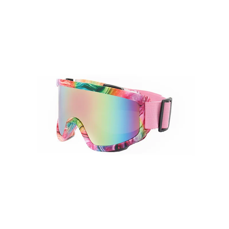 crossover new fashion anti-fog UV400 mountaineering and skiing goggles outdoor large frame adjustable sling movement