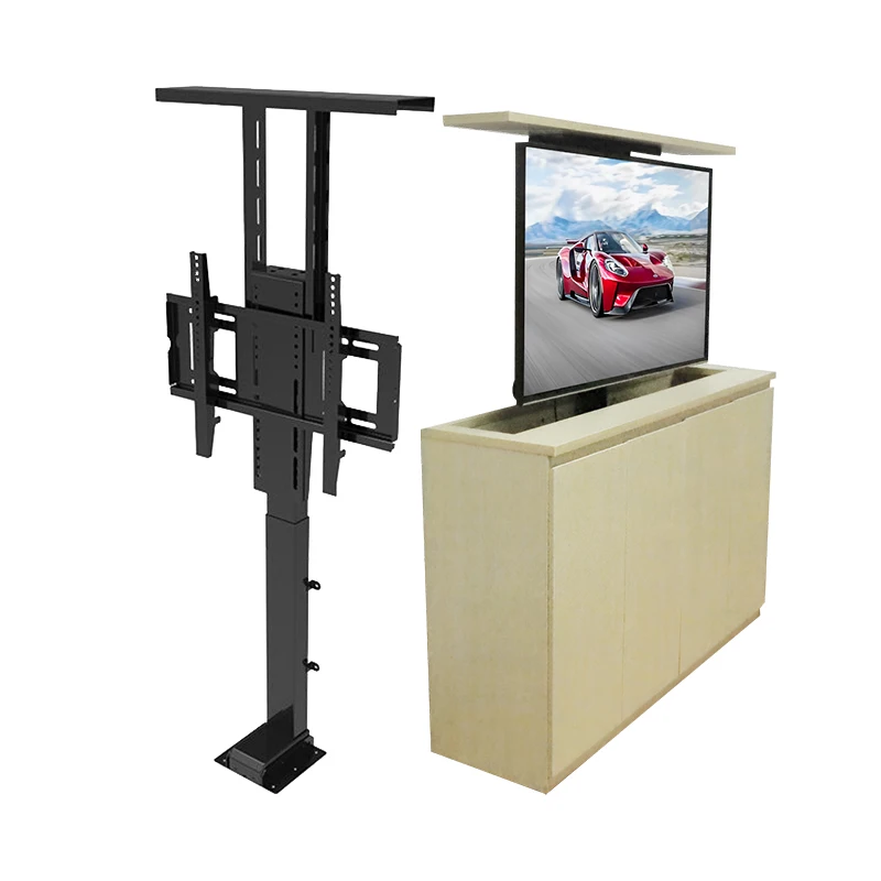 Nowy zmotoryzowany pionowy regulowany uchwyt do telewizora elektryczny zdalnie sterowany System inteligentny elektryczny podnoลnik stojak na TV dla