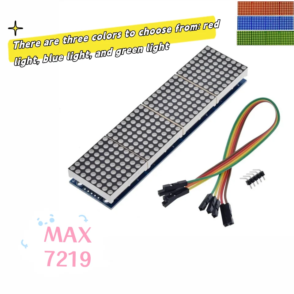 MAX7219 Dot Matrix Module For Arduino Microcontroller 4 In One Display with 5P Line