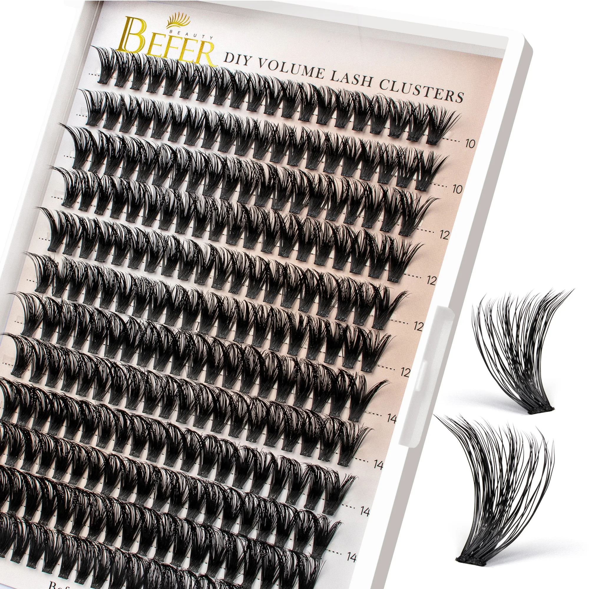 Befer DIY Wimpern-Cluster Flauschige Künstliche Wimpern D-Curl Volumen-Cluster Wimpernverlängerung Weiche Einzelwimpern Lieferant Make-up – Detail 12
