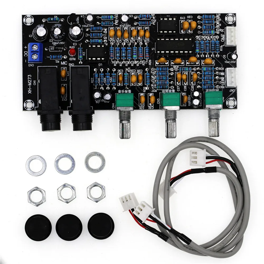 XH-M273 Karaoke Reverb Board Microphone Preamp Board, PT2399 + NE5532 K Song Audio Mixer Board DC12-24V Stereo