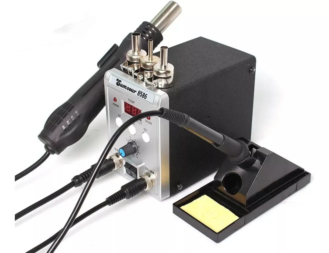 760W Hot Air Gun 8586 2 in 1 Soldering Station Heat Gun SMD BGA Rework Desoldering Solder Station for Phone Welding Repair Tool