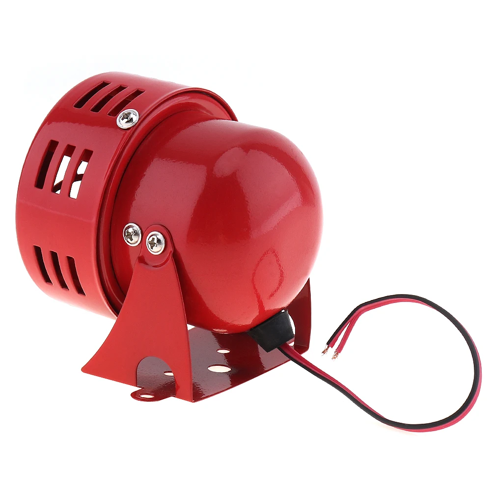 Universal 12V Red Motor Driven Alarm Automotive Air Raid Siren Horn for Motorcycle / Car /Truck, Metal Horn Alarm Siren Speaker