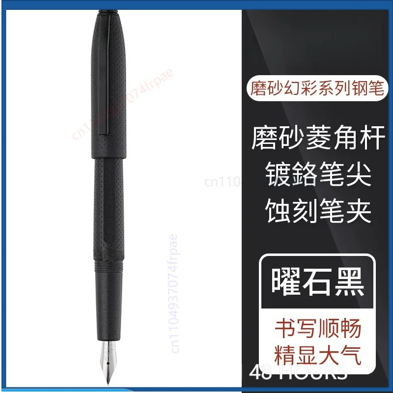 For CROSS Angular Matte Iridescent Fountain Pen Chrome Nib Polished Barrel Adult Office Document Signature Business Gift
