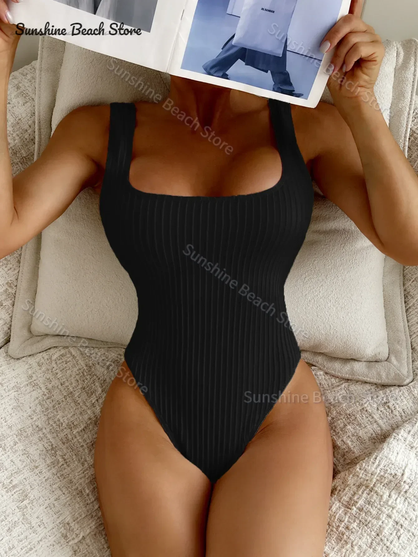 2025 ผู้หญิงสีทึบ One Piece ชุดว่ายน้ําฤดูร้อนชายหาด Monokini บิกินี่แบบอนุรักษ์นิยม Slim ชุดว่ายน้ําเปลือย