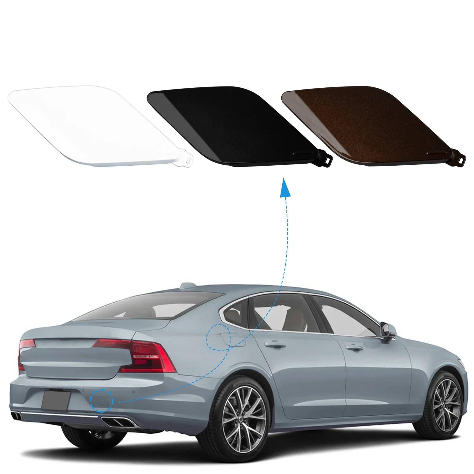 For Volvo S90 2017-2019 Rear Bumper Tow Hook Cover 31383298 Right Passenger Side Precision Fit Professional Grade