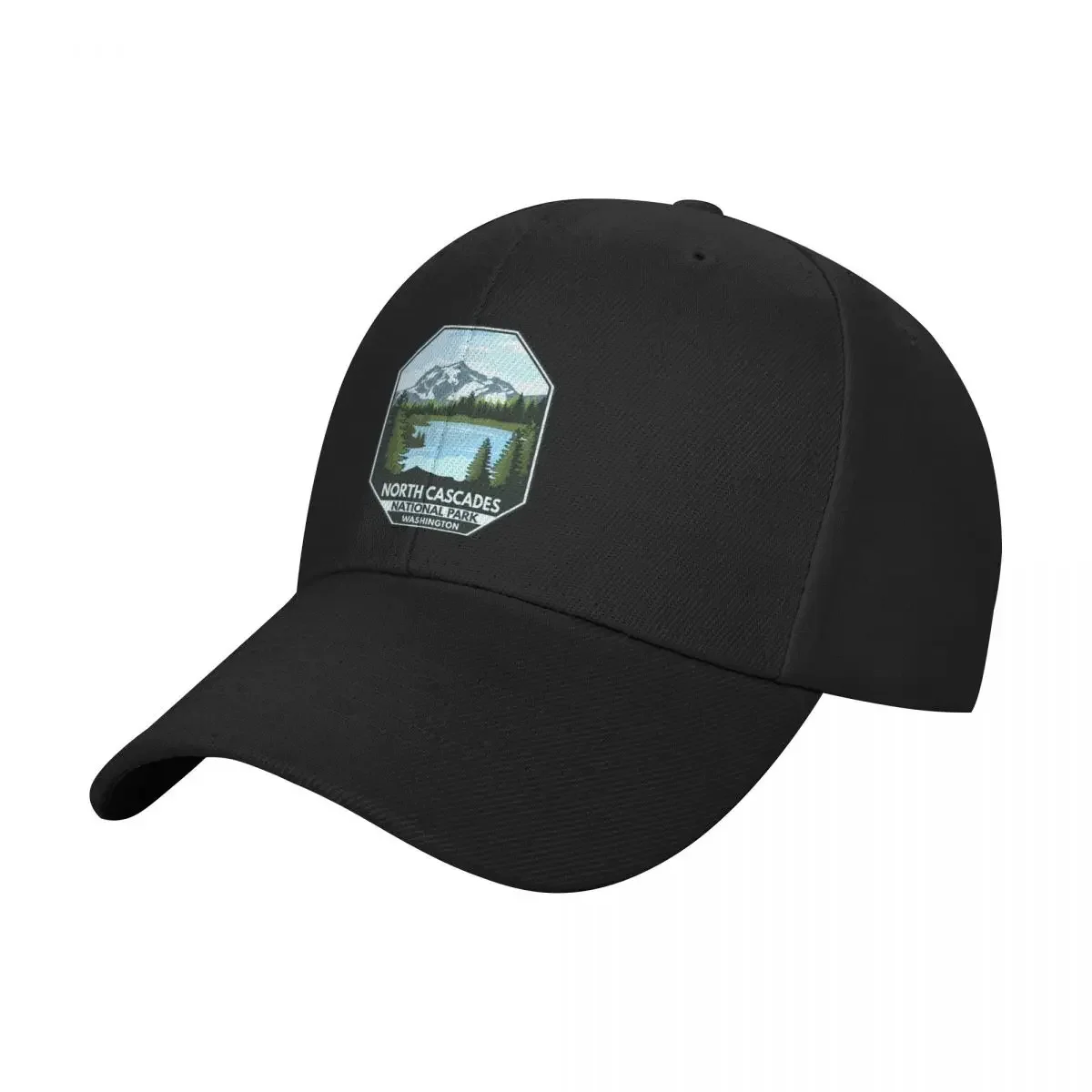 North Cascades National Park Minimal Retro Emblem Baseball Cap Christmas Hat Sunhat Sun Cap Hats For Men Women's