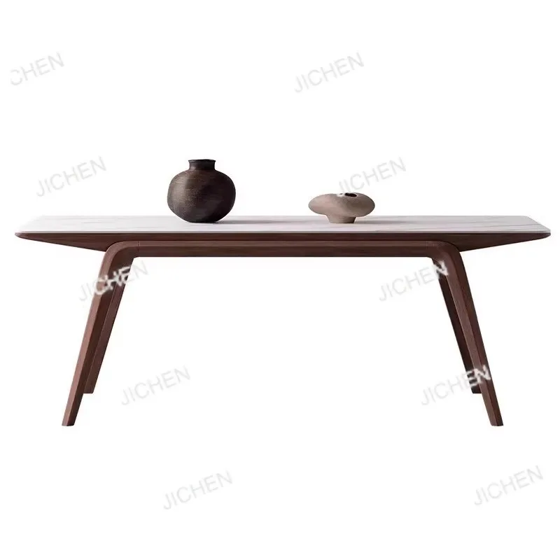 

French Retro Solid Wood Dining Table with Four Chairs Combination High-end Simple Apartment Villa Round Table