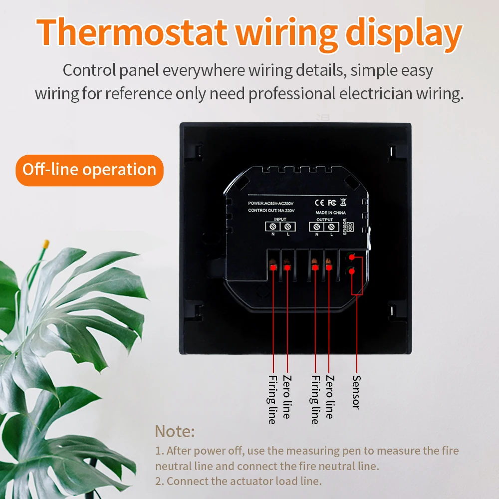 16a Smart Thermostat Temperatur regler Fußboden heizung mit LED-Touchscreen 85-265V elektrische Heizungs steuerung Smart Home