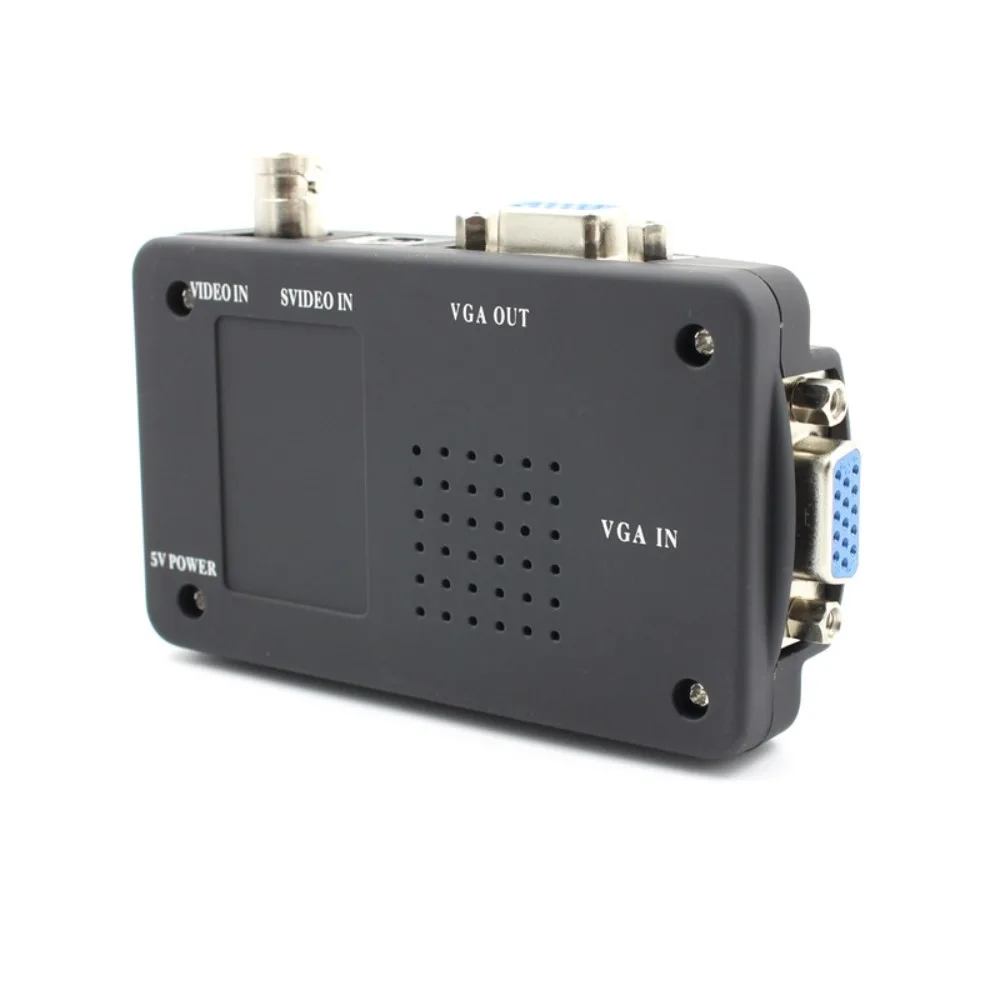 BNC To VGA BNC To VGA Converter Signal Conversion Video Converter BNC To VGA Adapter Box Black BNC/S-Video Input Industrial