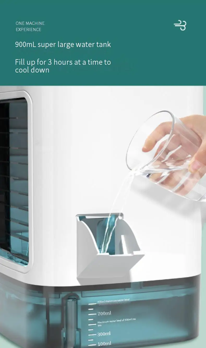 휴대용 미니 에어컨 팬 방 사무실 차량 야외 캠핑용