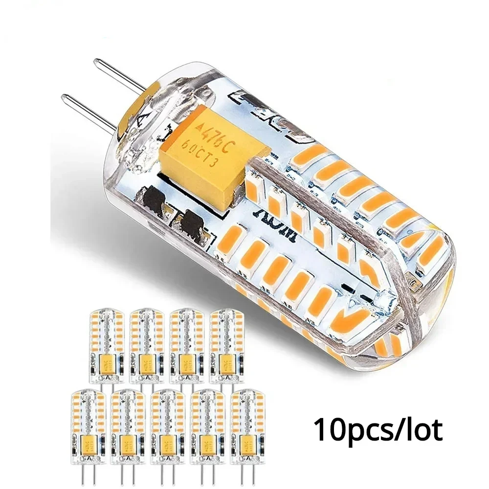 G4 LED Light Bulbs Warm/Cold White 2700K-6000K 3W Equivalent to 30W Non-Dimmable T3 Halogen Track Bi-Pin Base 12V Lamp 10Pack