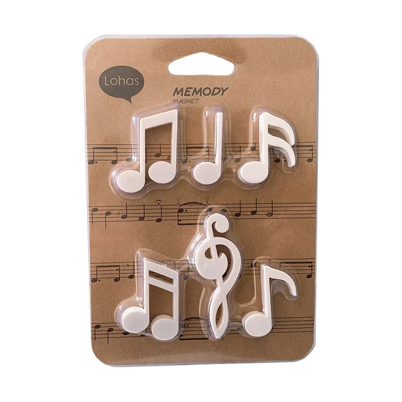 6pcs Set Musical Note Fridge Magnet Refrigerator Magnetic Photo Message Sticker Note Stick Office Home Kitchen Decoration Gift