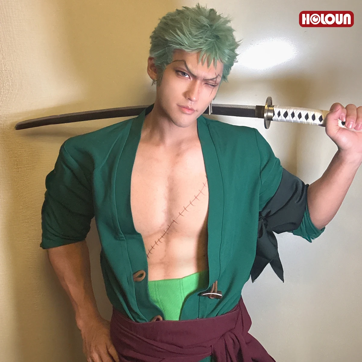 HOLOUN ONE Anime Roronoa Zoro Cosplay Costume Pants Haori Head Scarf Animation Convention 2025 Halloween Christmas Gift - view 2