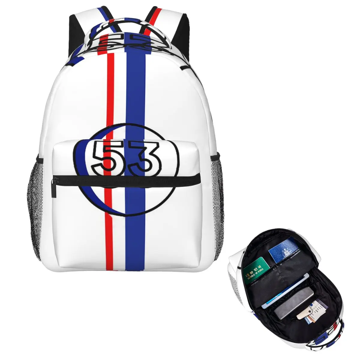 

Рюкзак Herbie Number 53, Лидер продаж, рюкзак большой емкости для мальчиков и девочек, школьная сумка, сумки на плечо для мужчин и женщин