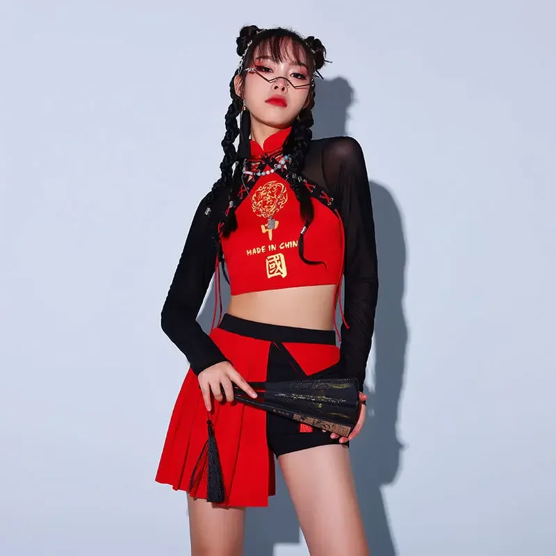 Chinese Style Jazz Dance Suit Sexy Guochao Adult Street Dance Costume Kpop Singing Costume Female Troupe Performance Suit