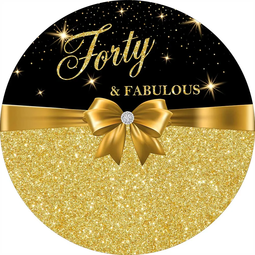 MOCSICKA วันเกิดรอบพื้นหลังการถ่ายภาพ Golden Glitter Bow ตกแต่งเด็กภาพฉากหลัง