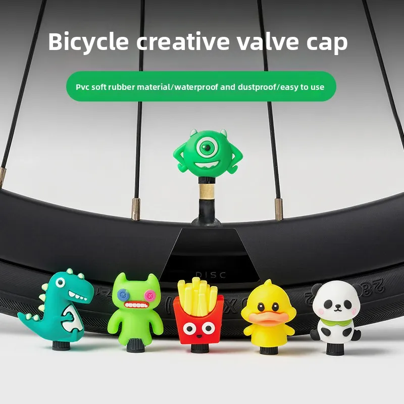 Cute Bicycle Valve Core Cap Cartoon Shape Road Bike Mountain Bike Bicycle Beautiful Mouth French Mouth Riding Accessories
