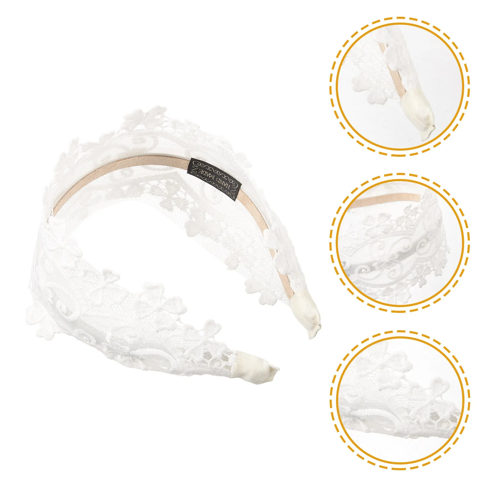 

Lace Wide Headband Women Headband Sweet Elegant Decorative Hair Accessory Non-Slip Fashion Headdress for Party Concert Daily