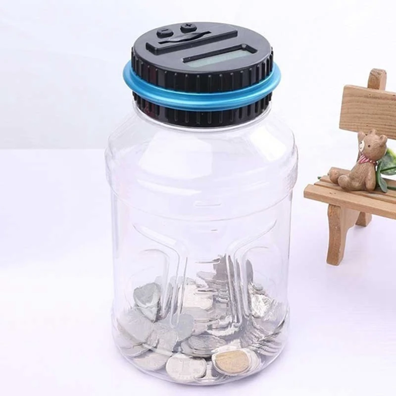 Electronic Digital Coin Counter Automatic Money Counting Jar Saving Piggy Bank