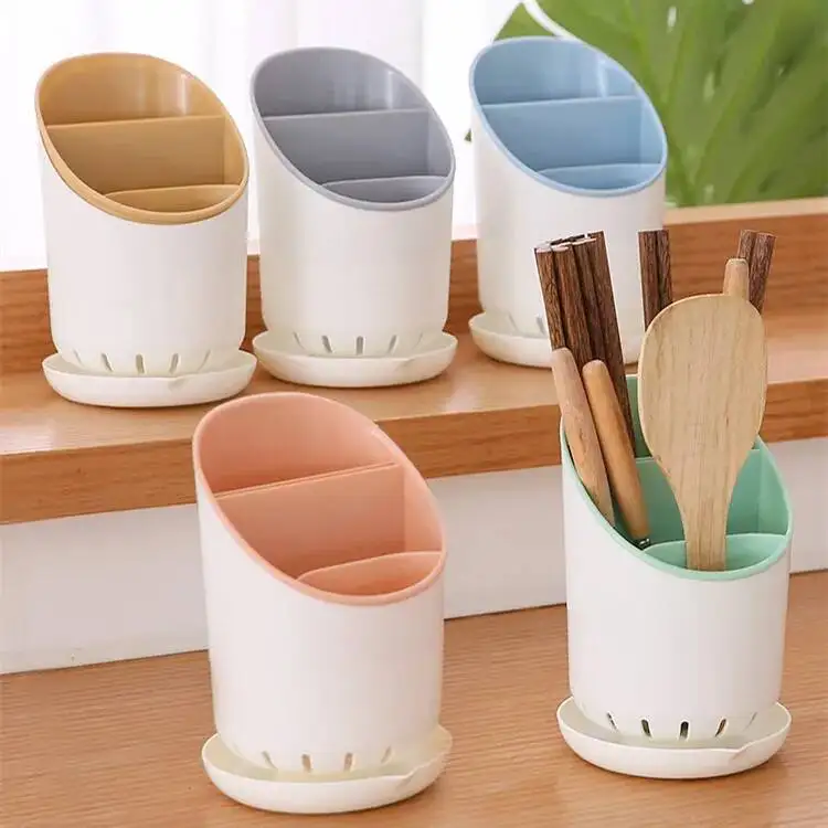 

Holder Cutlery Drainer Container Drying Rack Non Slip Tableware Knife Spoon Fork Storage Box Kitchen Organizer