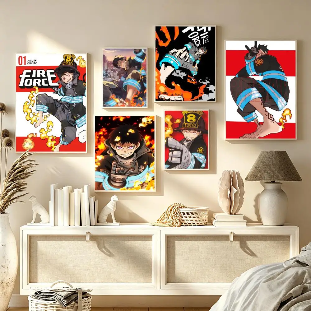 Anime F-Fire Force Shinra Kusakabe Poster Decorative Wall Art Print Poster Room Decoration Bedroom Home Office Gift Idea