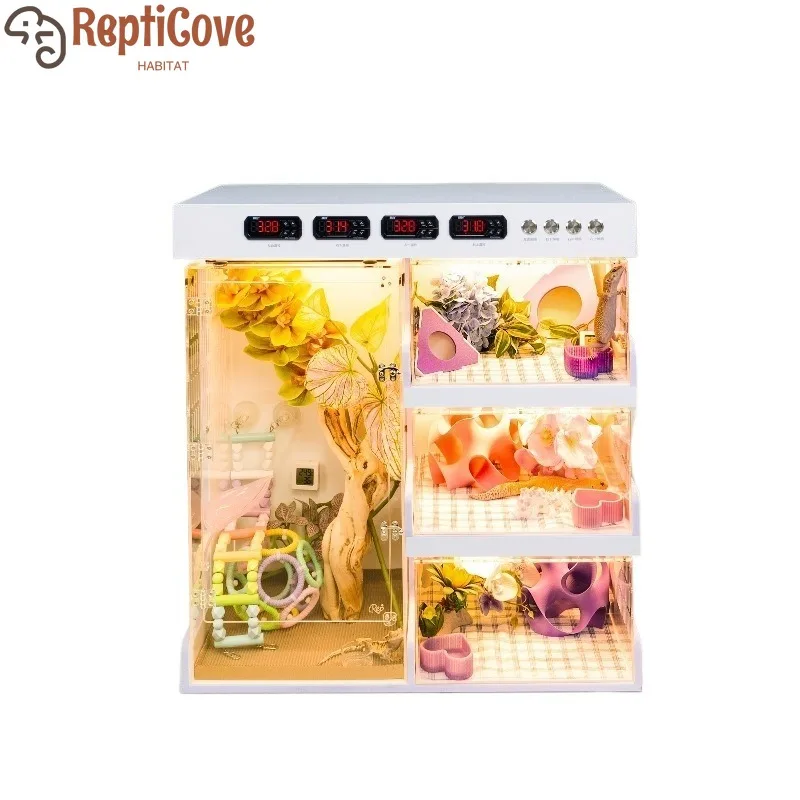 

Chameleon feeding box with ground heating system and front opening design,suitable reptiles needing constant temperature control