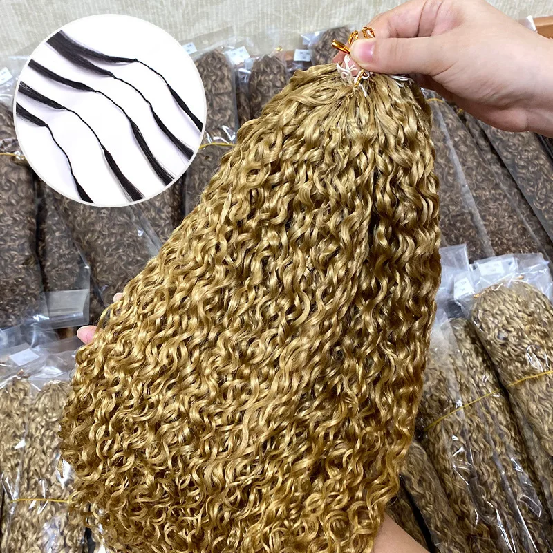 15A الشعر البشري الكروشيه الضفائر غير مرئية Knotless للنساء 14-24 بوصة عابث مجعد 27 لون لينة سهلة جديلة وصلات شعر