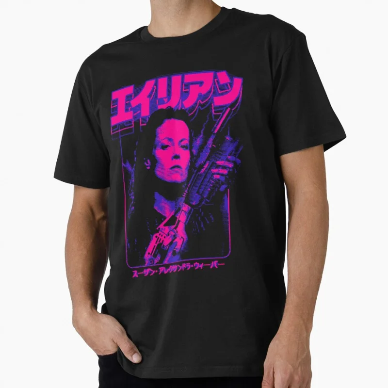 

80s retro Horro movie Alien Resurrection Hells warrior Ripley Sacry Space Monster hunter Xenomorph Gift T-shirt Large size Tops